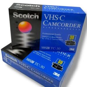 x NEW and sealed Scotch VHS-C Camcorder Videocassette TC-30